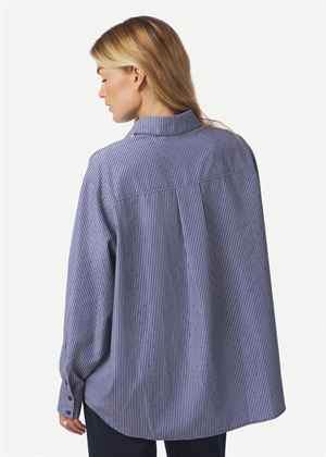 Dalma B stripe skjorte Midnight Blue Neo Noir 